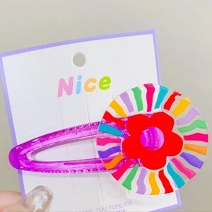 Purple Striped Barrettes‎ NEW